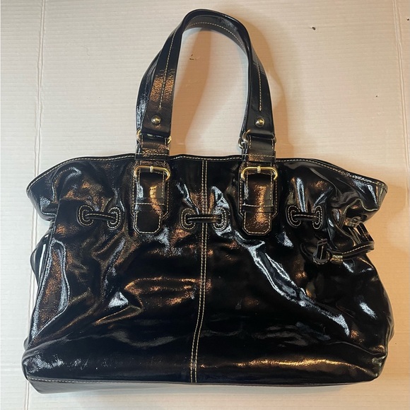 Dooney & Bourke Chiara Patent Leather Shoulder Tote Bag - Picture 2 of 8